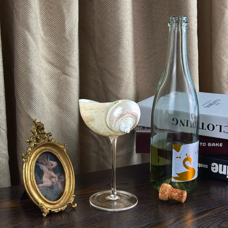 Personalized design natural conch wedding wine glass shell martini cup conch shell stemware